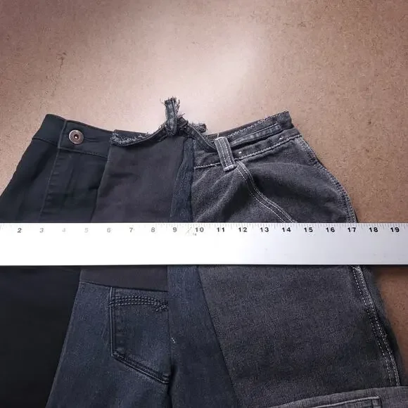 Heke Design Patchwork Jeans Wide Leg Upcycled Sustainable Women XS Black NZ Made - Picture 11 of 16